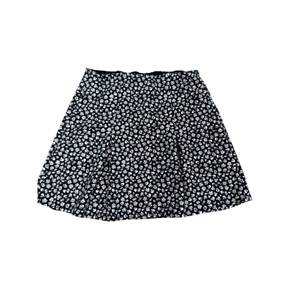 Abercrombie Kids Girls Black White Floral Mini Skirt Size M 12 Elastic Waist